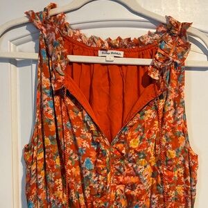 Never worn! Roller Rabbit Vibrant Floral Sleeveless Dress - Orange Multicolor